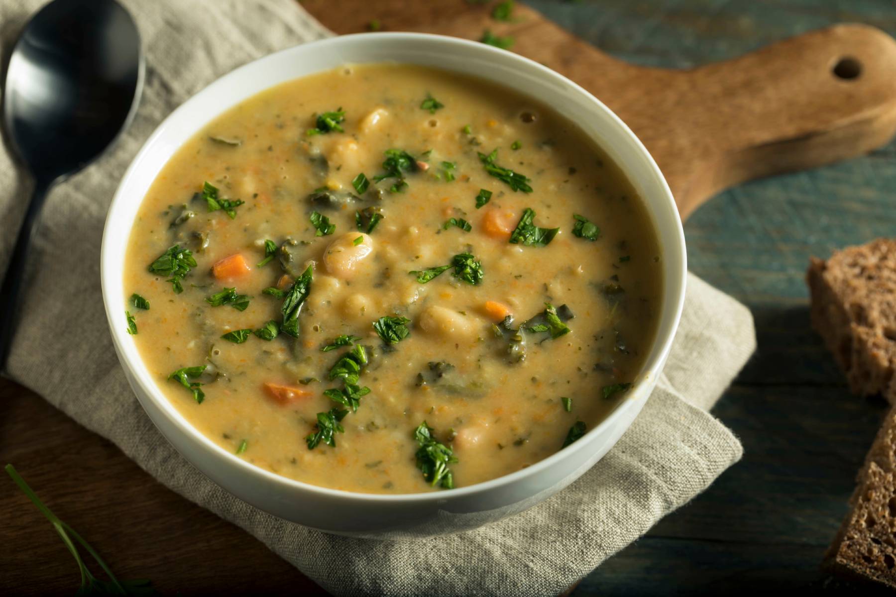 Vegetarian Tuscan White Bean Soup Recipe - Grit
